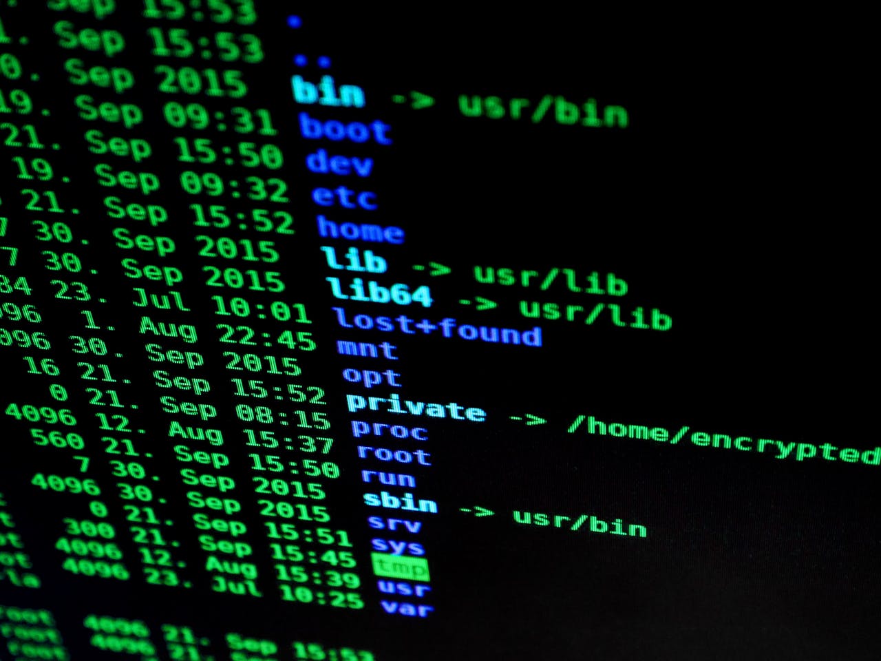 Usługi Close-up of colorful text on a computer screen, showcasing cybersecurity concepts.